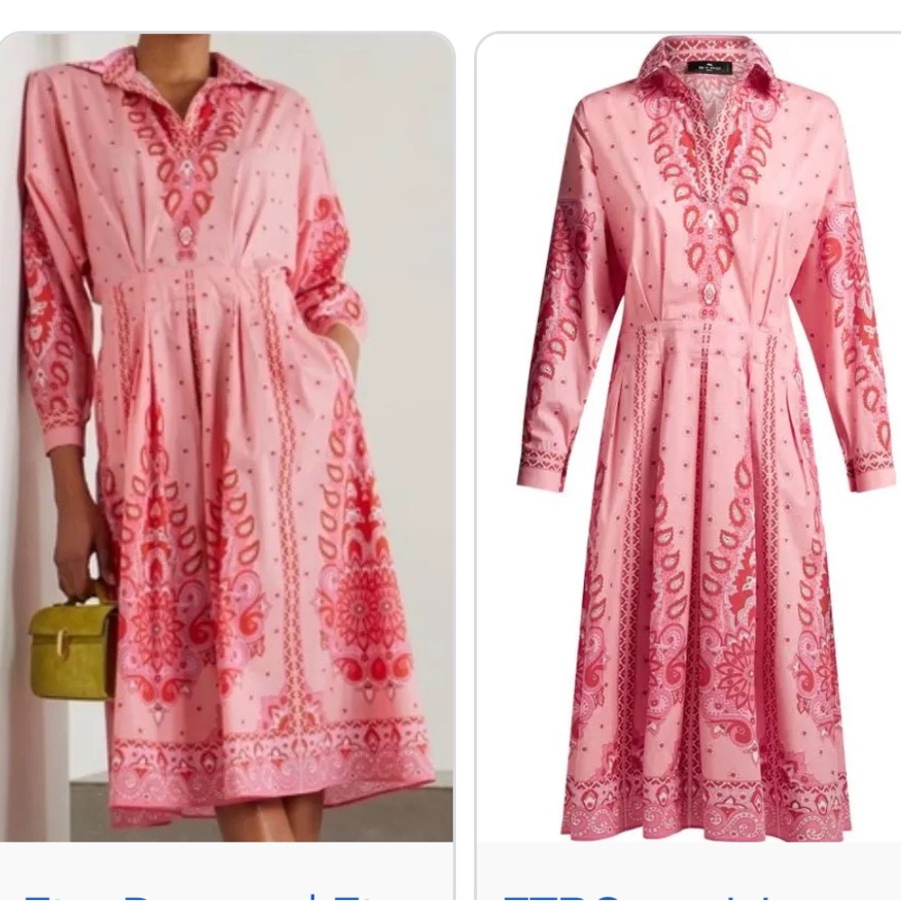 Etro Pink Paisley Cotton Shirtdress $2,754 NWOT!!